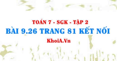 Bài 9.26 trang 81 Toán 7 Kết nối tri thức Tập 2